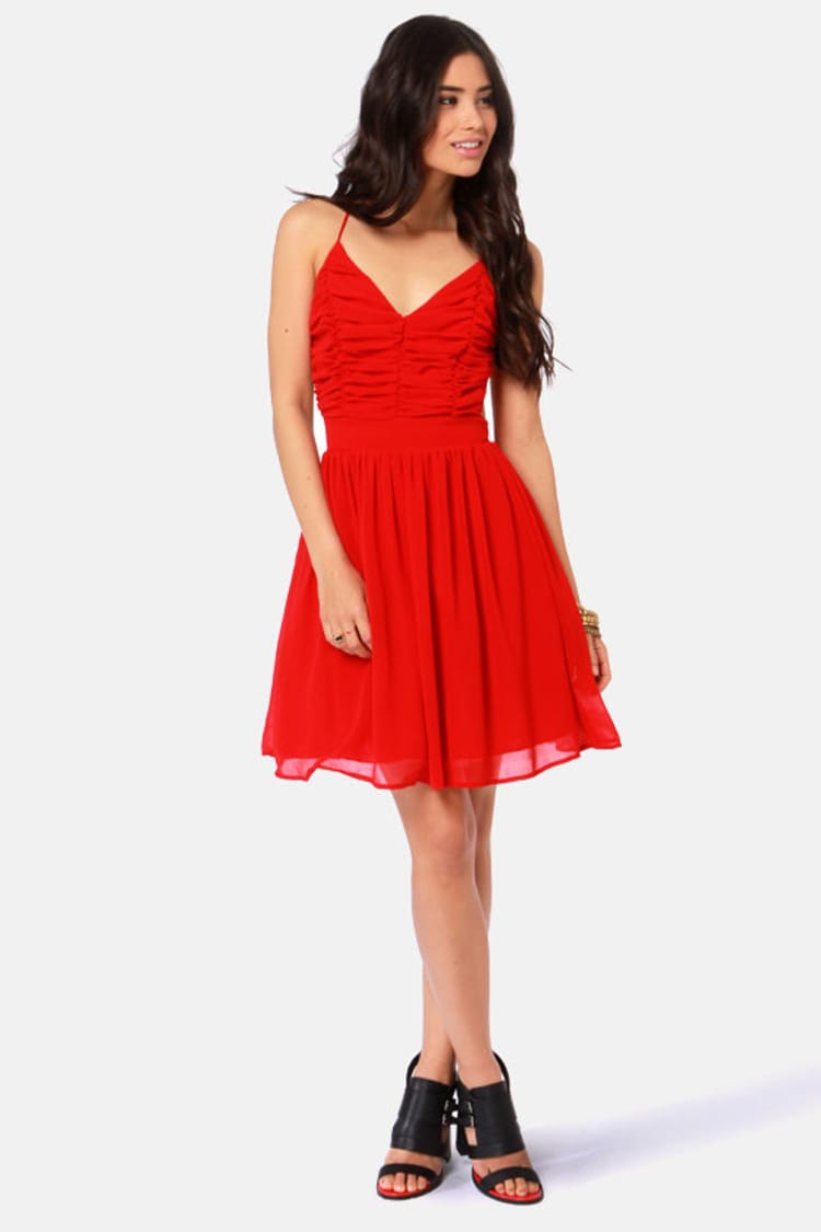 Pretty Red Dress - Backless Dress - $45.00