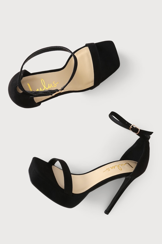 Women's Platform High Heels Closed Toe Pumps Strappy Cross Ankle Strap Shoes,  Suede Black, 7 : Buy Online at Best Price in KSA - Souq is now Amazon.sa:  Fashion