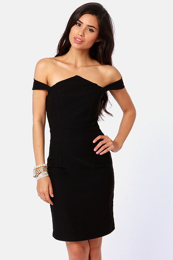 Sexy Black Dress - Off-the-Shoulder Dress - Bodycon Dress - $39.00 - Lulus