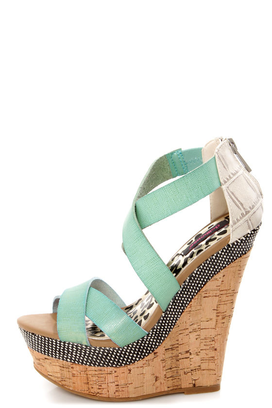 mint wedge sandals