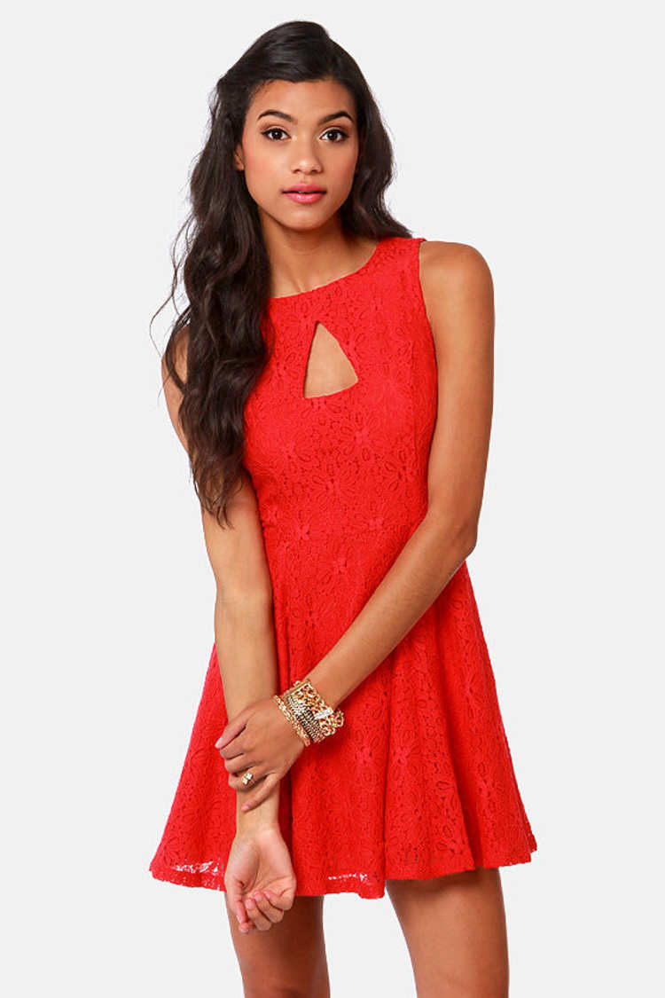 BB Dakota by Jack Kerr Red Lace Dress BB Dakota by Jack Kerr Red Lace Dress