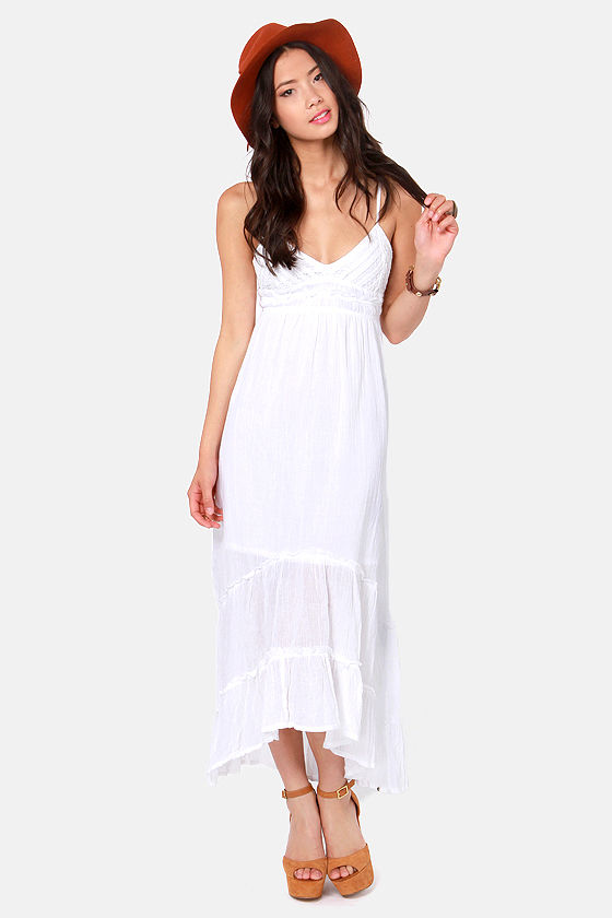 Billabong Railroad Run Dress - White Dress - Maxi Dress - $59.50 - Lulus