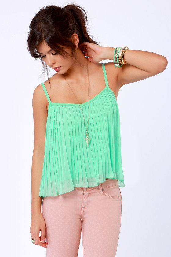 mint green sleeveless top