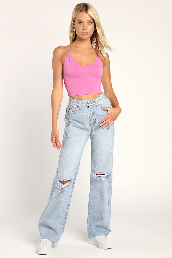 Just Black Denim Light Wash Jeans Raw Hem Jeans Slouchy Jeans Lulus