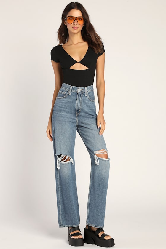 So Sunny Black Cutout Short Sleeve Bodysuit 5