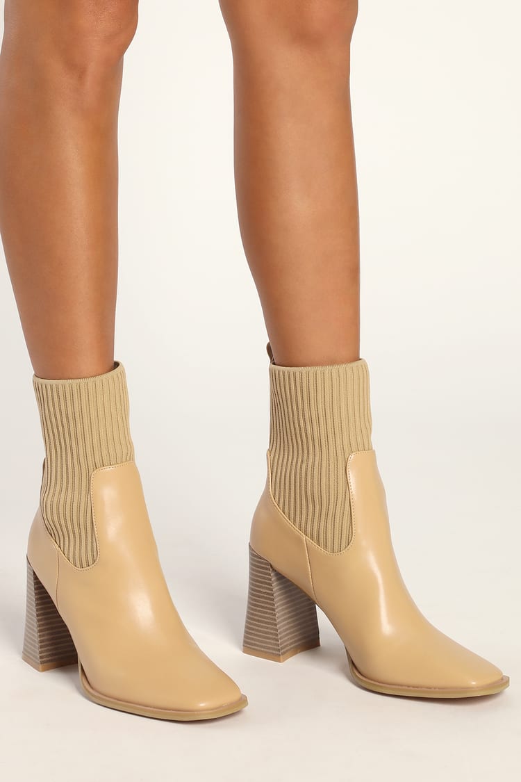 sock boots camel