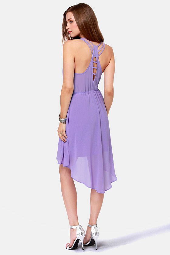 lavender high low dress