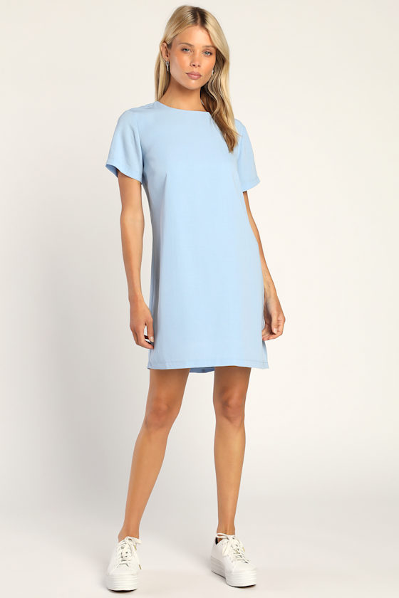 Shift and Shout Light Blue Shift Dress 3