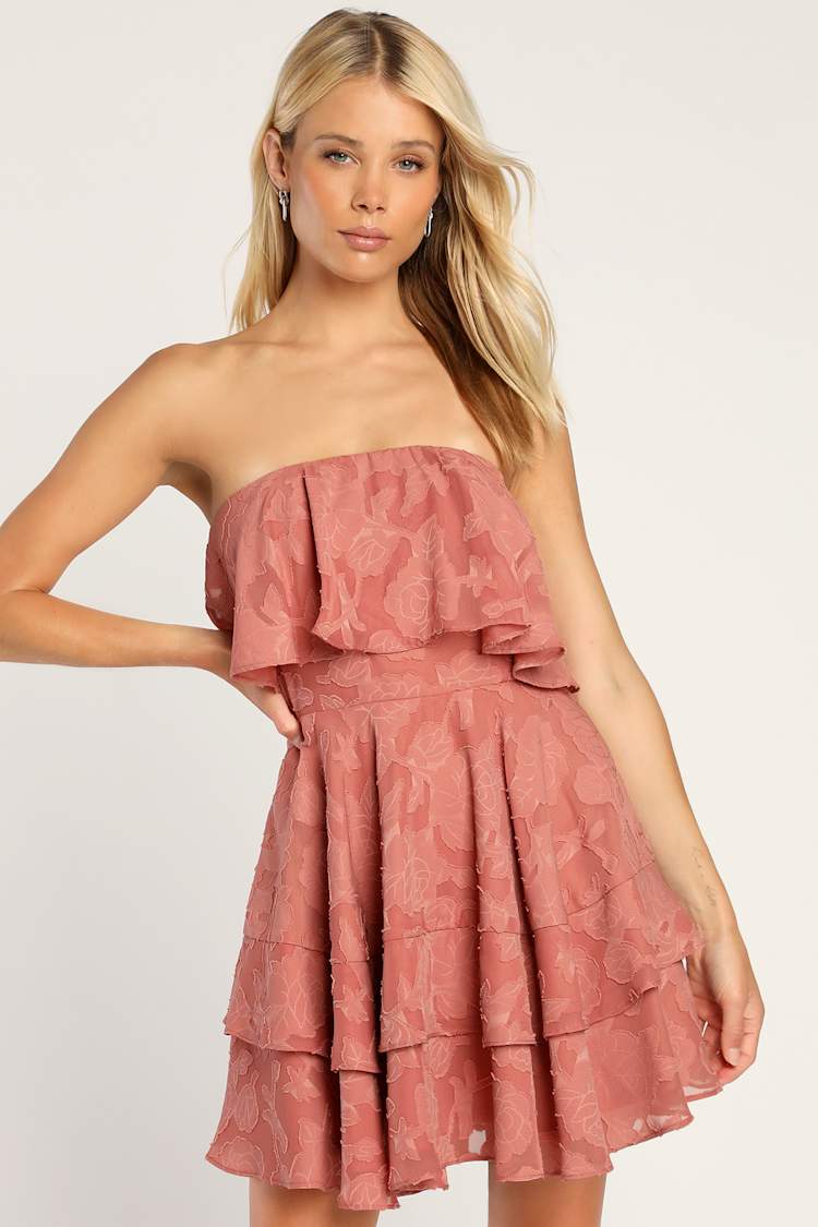 strapless open back dress Ivonne D ID324 - Wrap Included Sweetheart Mother of The Bride Dress 4 / Blush