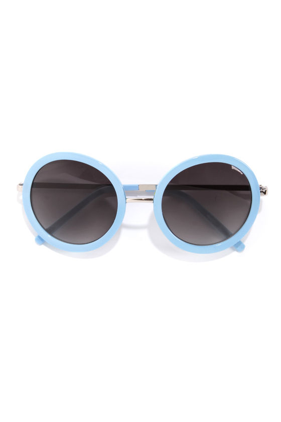 light blue frame sunglasses