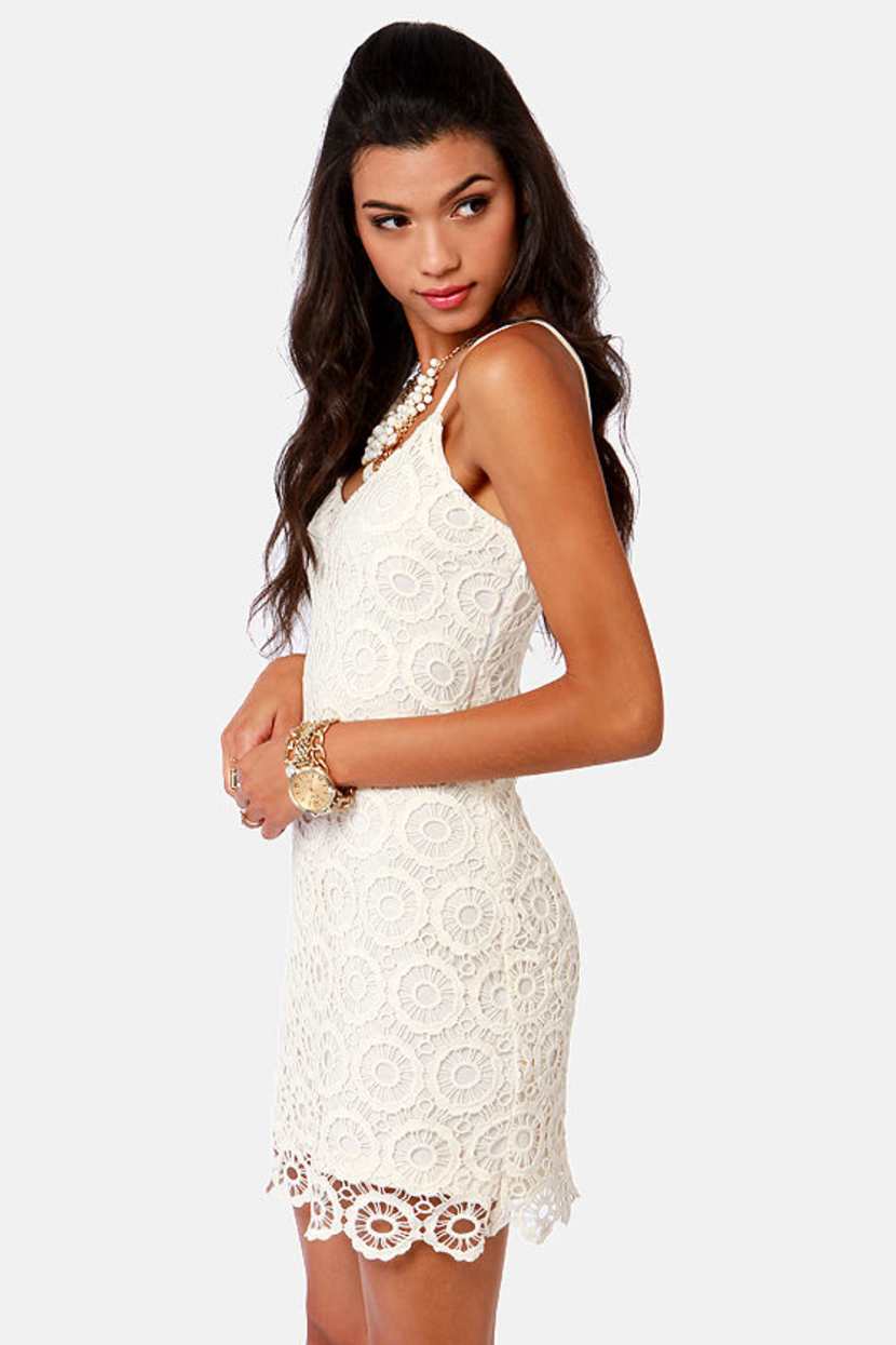 BB Dakota Lynchburg Dress Ivory Dress Lace Dress Lulus