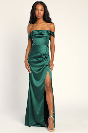 Emerald Green Maxi Dress - OTS Maxi Dress - Cowl Neck Maxi Dress - Lulus
