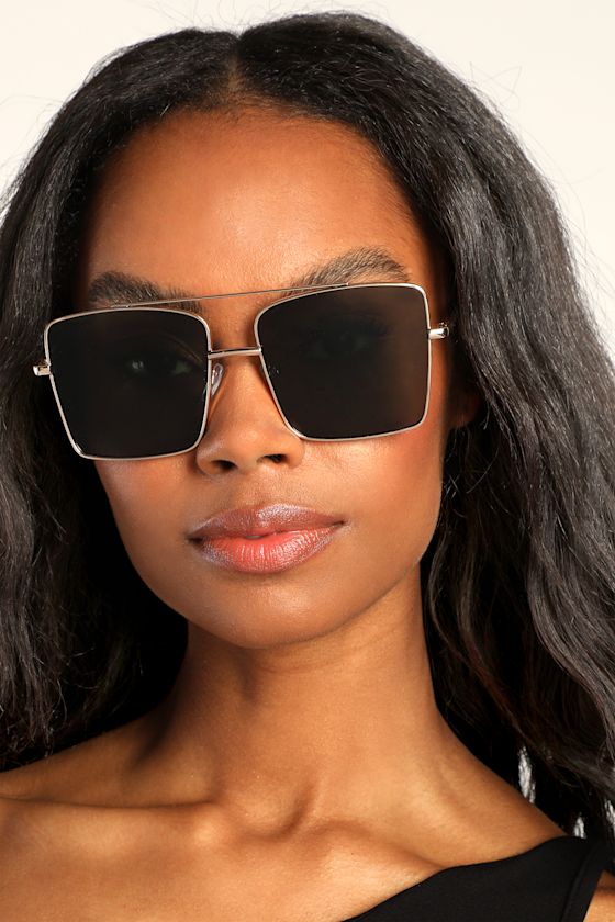 So Glamorous Silver Aviator Sunglasses 1