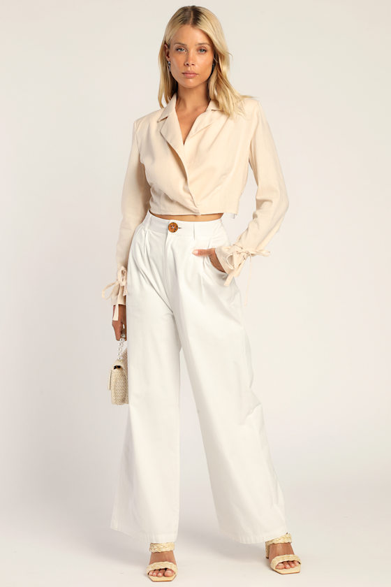 Angling to Impress Cream Backless Blazer 3