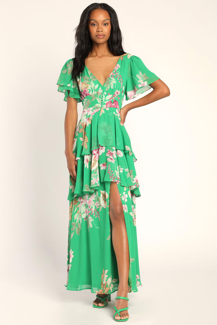 lulus green wrap dress