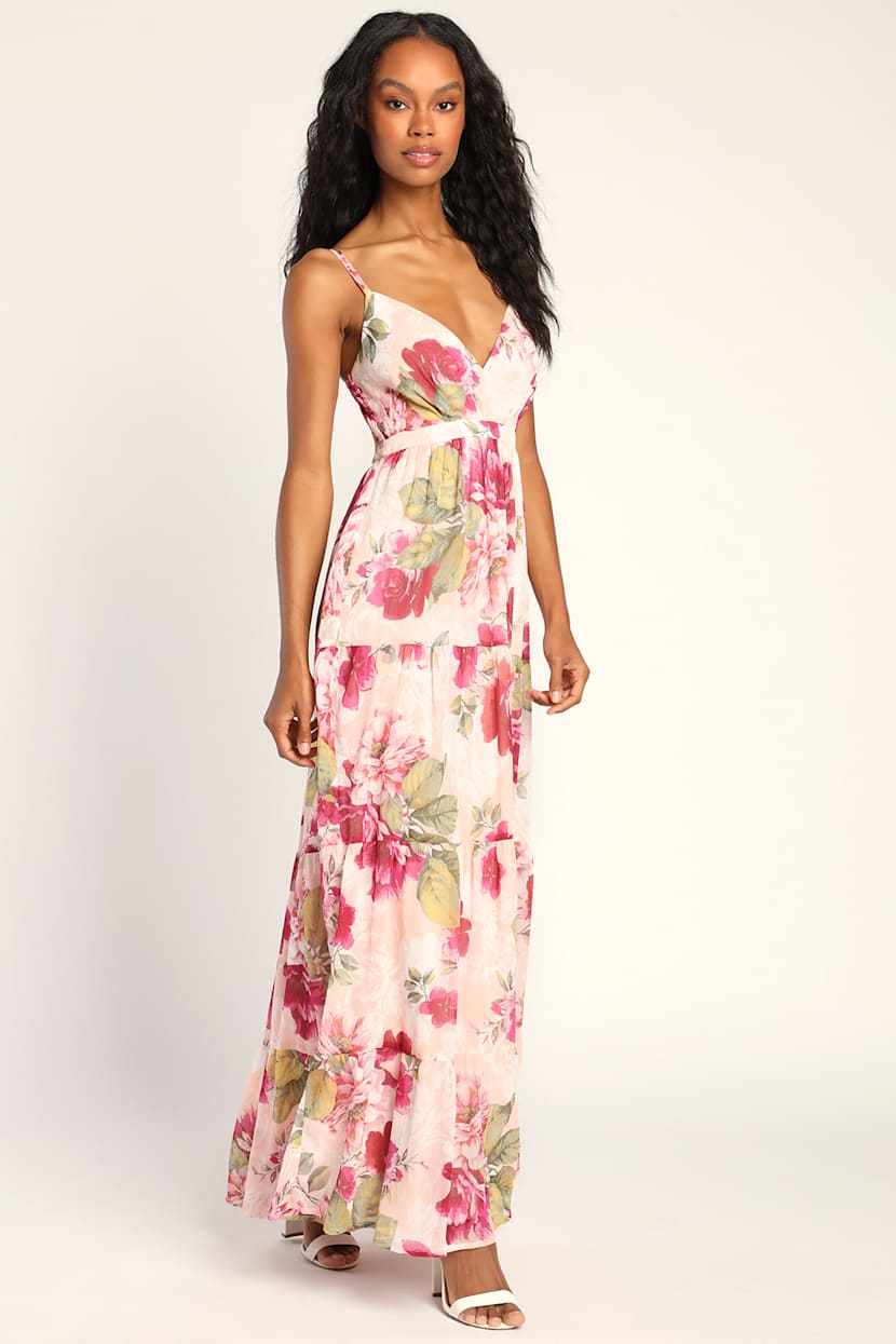 everlasting bliss blush floral print maxi dress Everlasting Bliss Blush Floral Print Maxi Dress Lulus