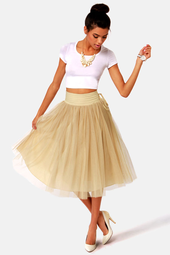 Lavand Skirt - Beige Skirt - Tulle Skirt - $67.00 - Lulus