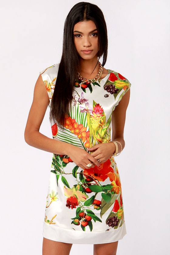 tropical flower dress