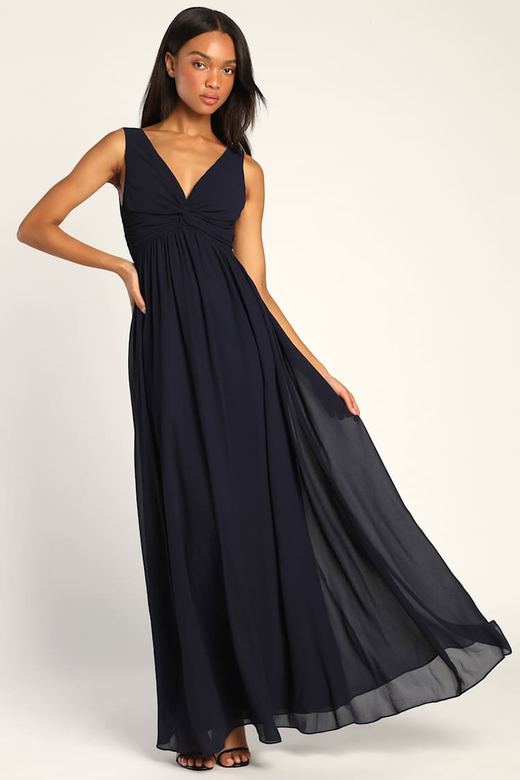 Navy Blue Maxi Dress - Twist-Front Dress - Blue Sleeveless Dress - Lulus Navy Blue Maxi Dress - Twist-Front Dress - Blue Sleeveless Dress - Lulus
