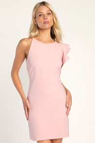 Dinah Blush Pink One-Shoulder Dress