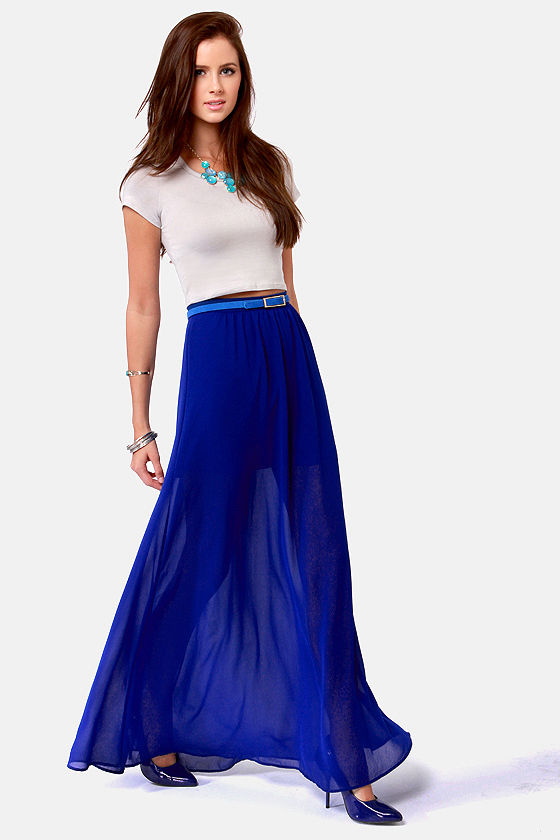 Gorgeous Royal Blue Skirt - Maxi Skirt - $41.00 - Lulus