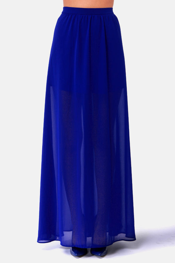 Gorgeous Royal Blue Skirt - Maxi Skirt - $41.00