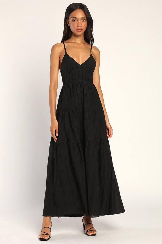 Black Backless Dress - Tiered Maxi Dress - Backless Maxi Dress - Lulus