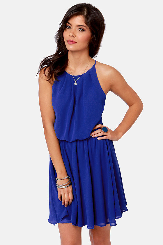 Pretty Royal Blue Dress - Backless Dress - $44.00 - Lulus