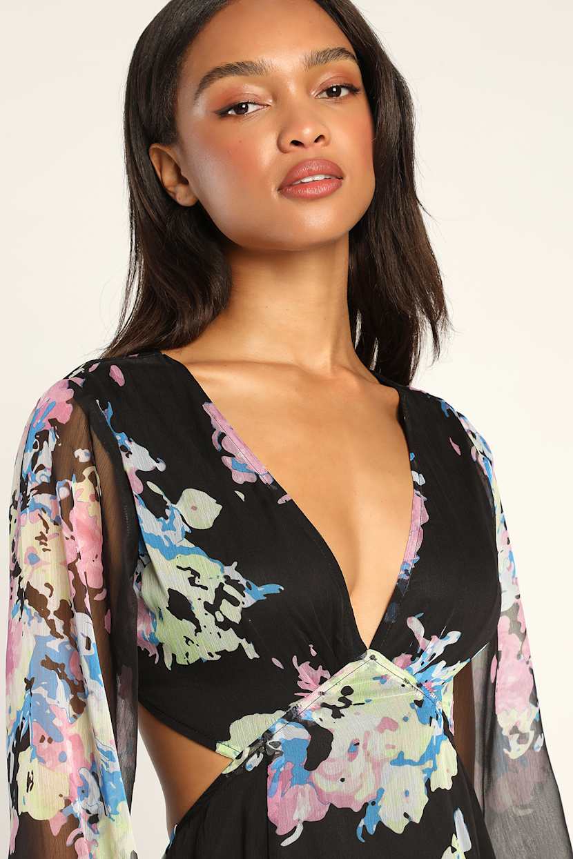sheer floral wrap dress Coast Women's Placement Print Trailing Floral Organza Wrap Midi Dress in Pink | Size: 4