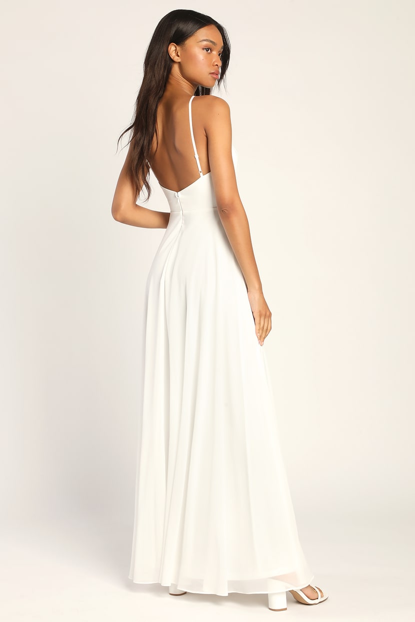 Stunning White Dress - Sleeveless Maxi Dress - Halter Maxi Dress - Lulus