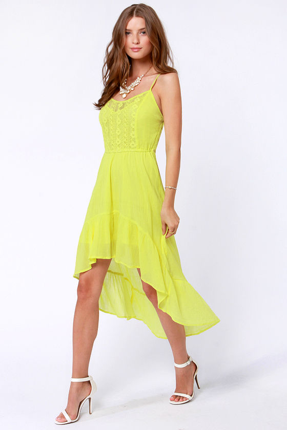 neon yellow gown