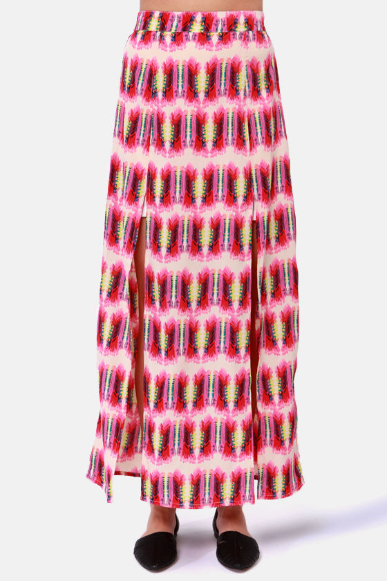 Element Eden Limbo Skirt - Fuchsia Print Skirt - Maxi Skirt - $49.50