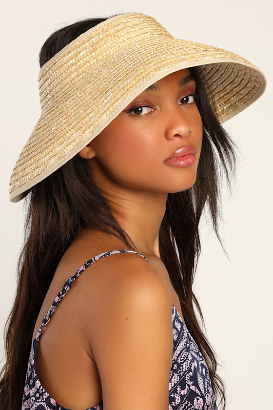 Straw Of Attraction Beige Straw Visor 1