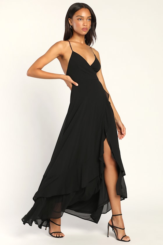 Lace-Up Dress - Ruffle Maxi Dress - Lulus