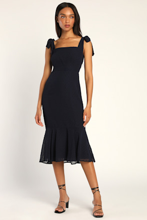 knee length dresses for ladies Periwinkle Poise Blue Midi Dress | Trendy Women's Dress