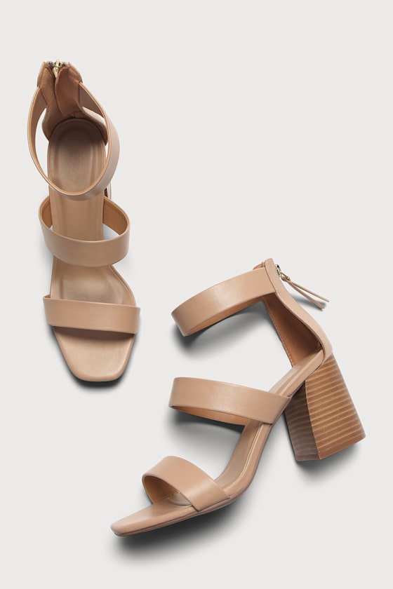 Dorris Tan Ankle Strap High Heel Sandals 3