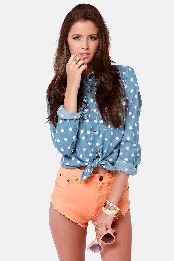 Huntingbird Cheeky Shorts Peach Shorts Jean Shorts 59.00 Lulus