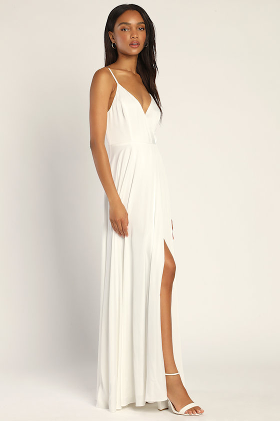 Ode To Love White Satin Maxi Dress 2