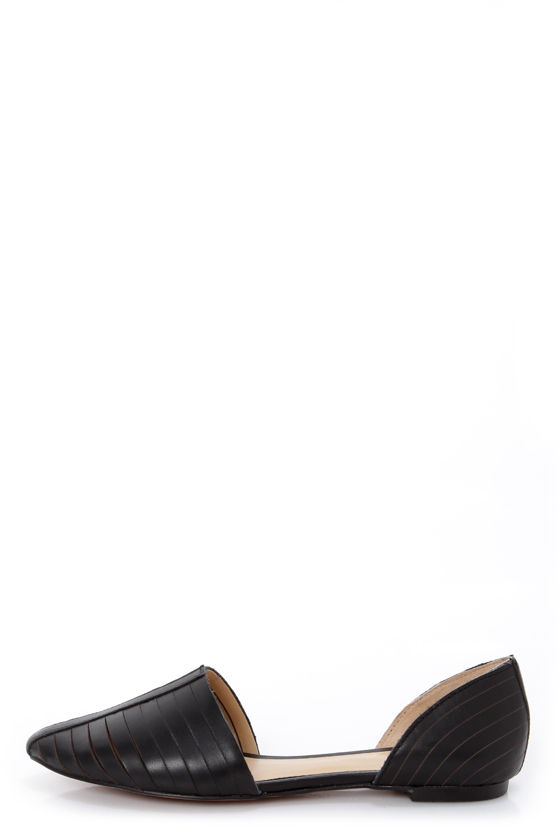 Report Silverton Black Slitted D'Orsay Pointed Flats 69.00 Lulus