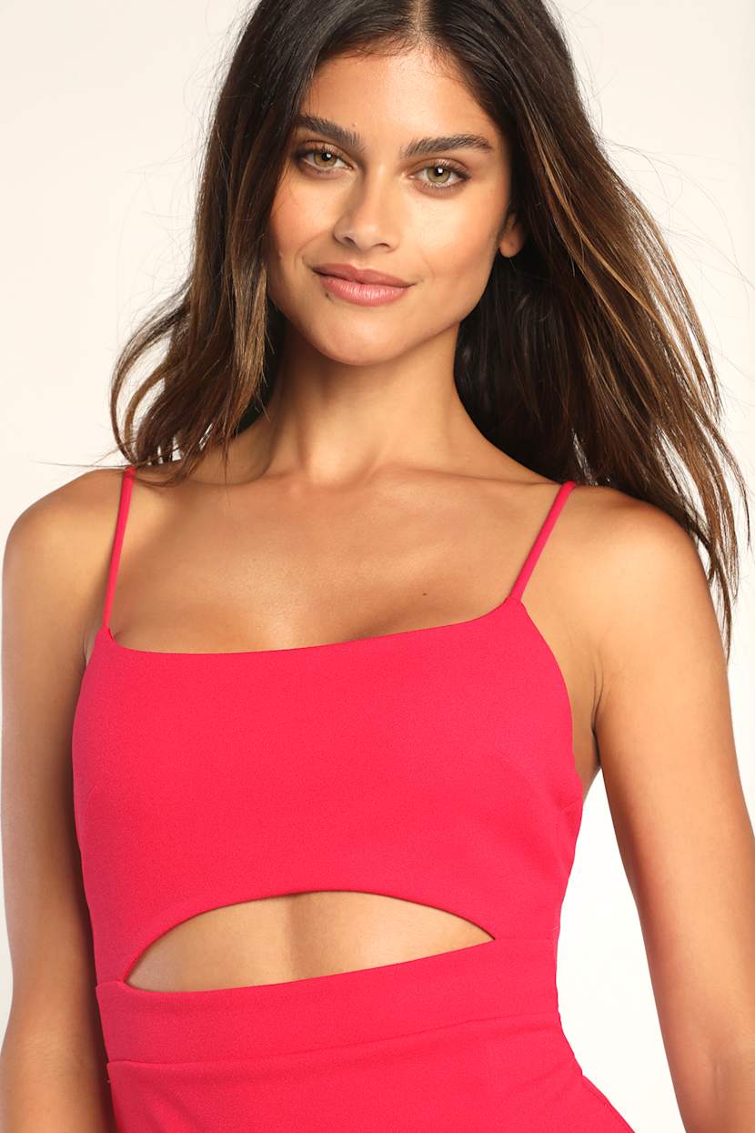 Hot Pink Bodycon Dress - Cutout Midi Dress - Pink Midi Dress - Lulus Hot Pink Bodycon Dress - Cutout Midi Dress - Pink Midi Dress - Lulus