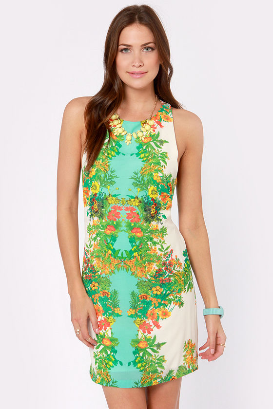 Pretty Ivory Dress - Floral Print Dress - Sheath Dress - $44.00 - Lulus