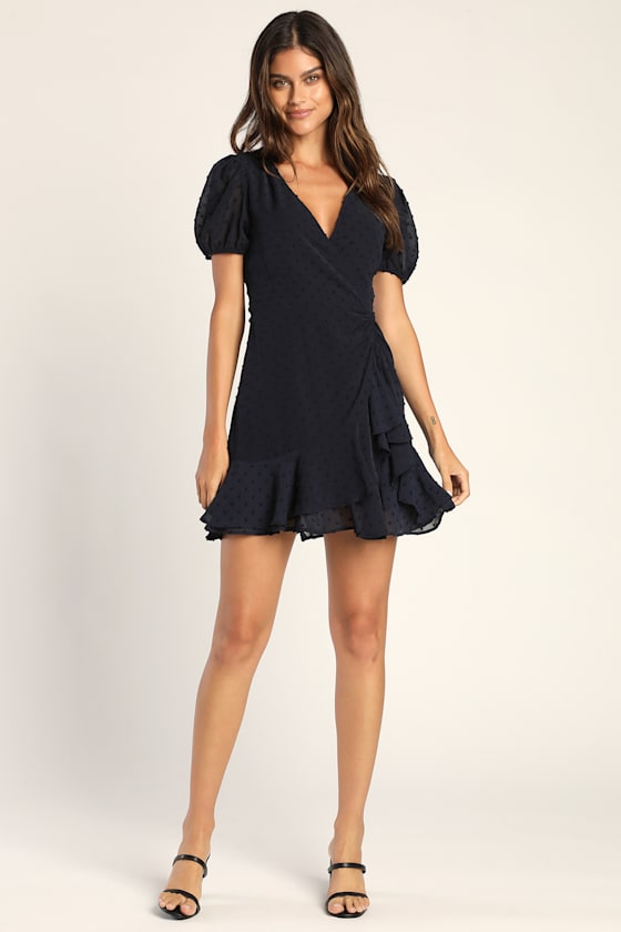 ADORA Swiss Dot Ruffled Tiered Mini Dress