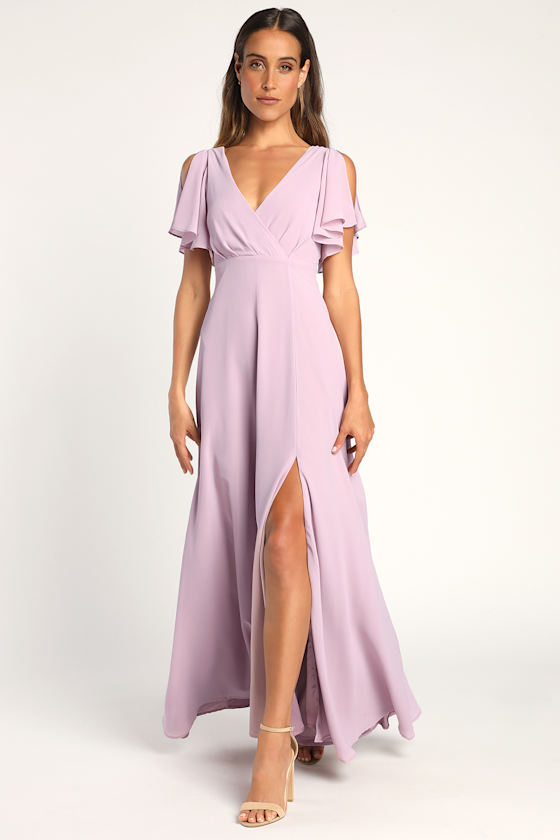 Heartfelt Promises Dusty Lavender Surplice Maxi Dress 10