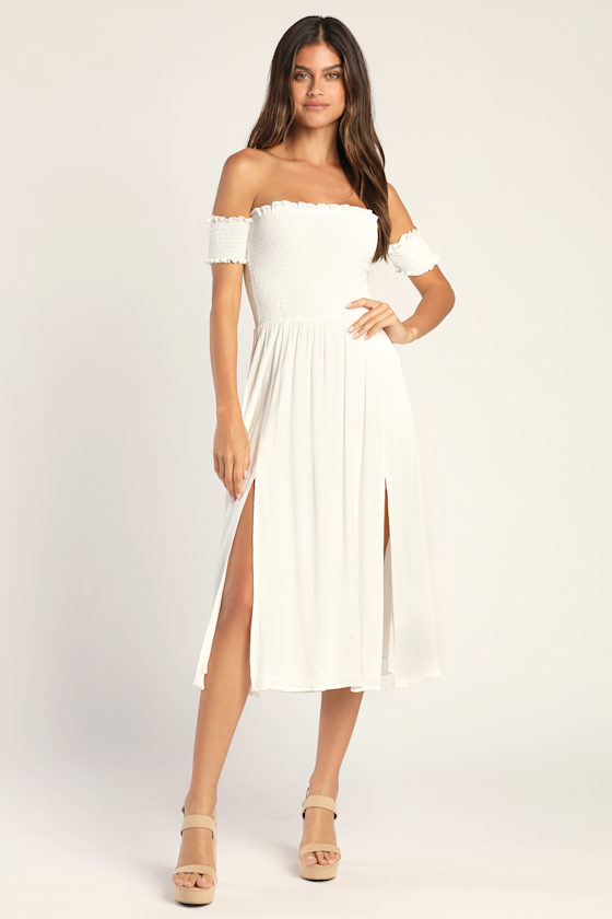 View from the Meadow White Off-the-Shoulder Dress 2