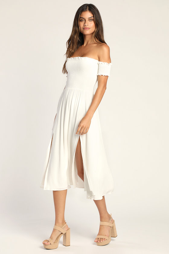 View from the Meadow White Off-the-Shoulder Dress 4