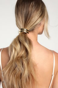 Chicly Unique Gold Ponytail Holder