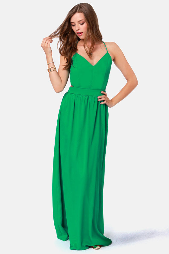 Sexy Backless Dress Jungle Green Dress 49.00