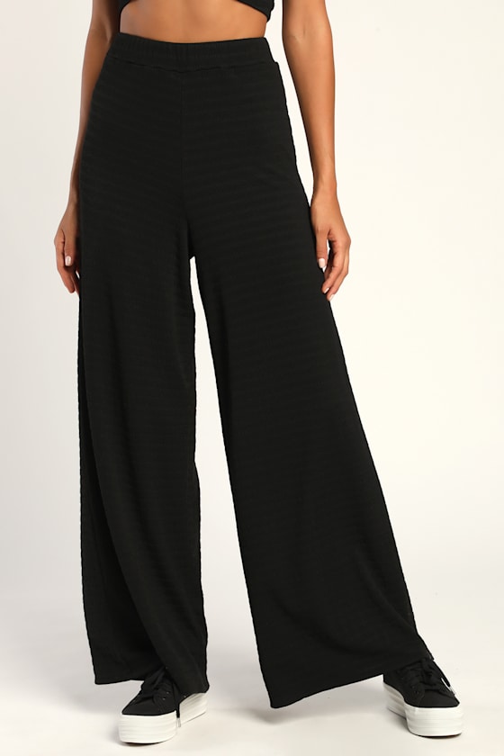 Blissful Beginnings Black Wide-Leg Lounge Pants 3