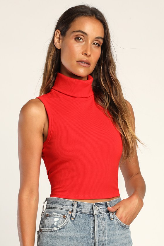 Red Ribbed Tank Top
 Red Ribbed Tank Top Crop Tank Top Turtleneck Tank Top Lulus