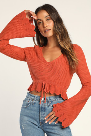 Rust Orange Knit Long Sleeve Turtleneck Sweater | Womens | X-Large (Available in XS, S, M, L) | Lulus